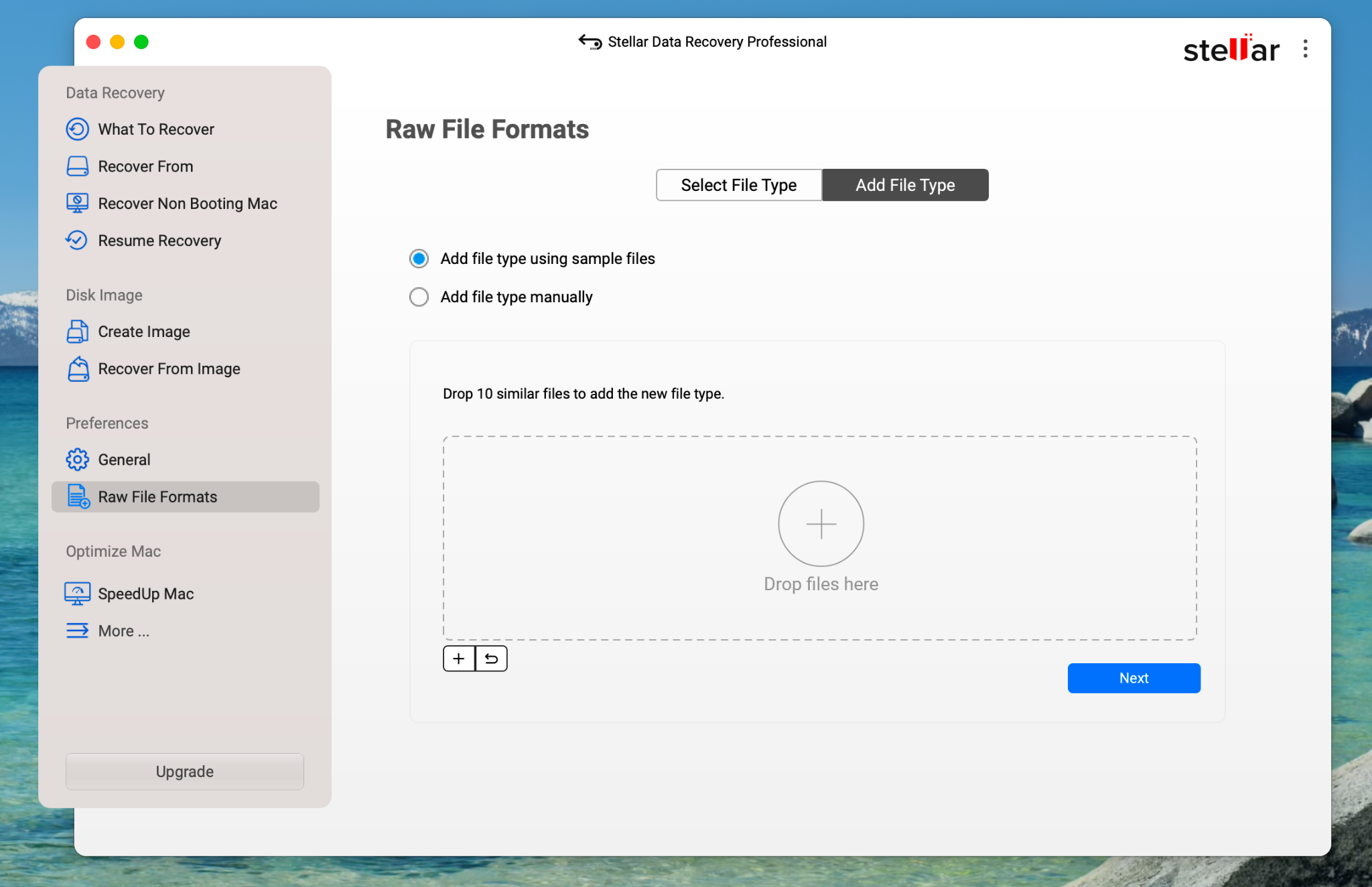 Format click on ‘Raw Files’ under the Preferences section